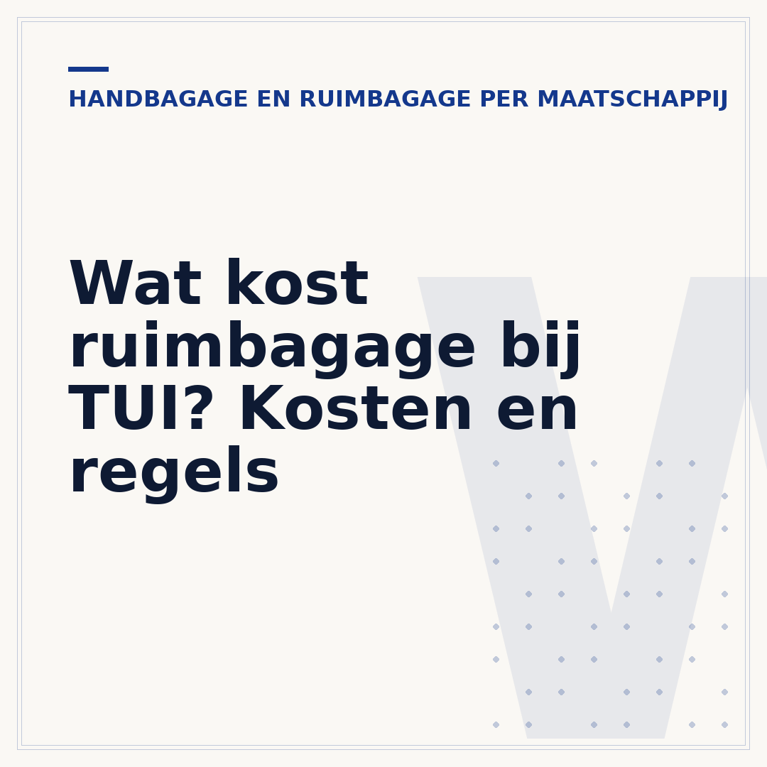 Wat kost ruimbagage bij TUI? Kosten en regels