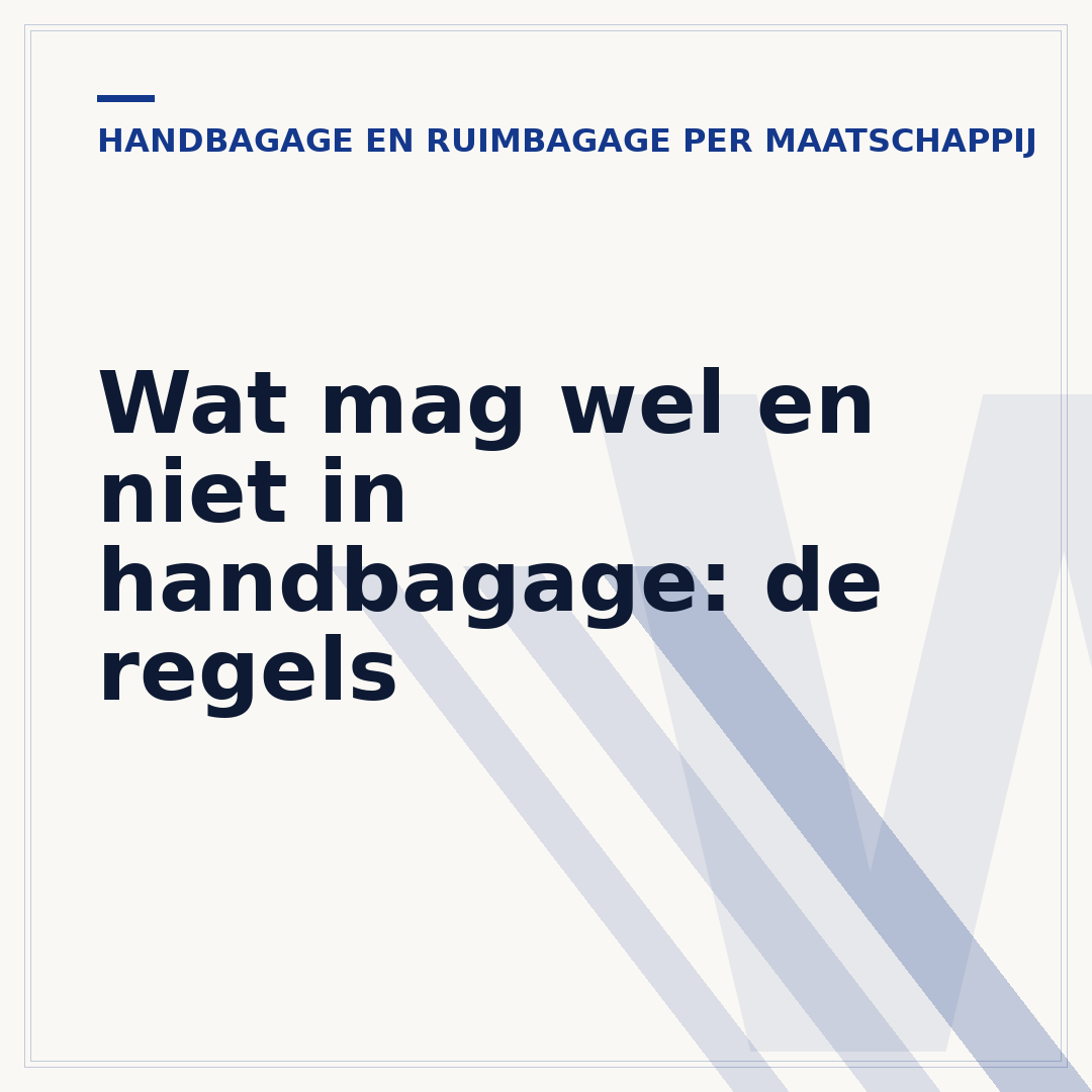 Wat mag wel en niet in handbagage: de regels