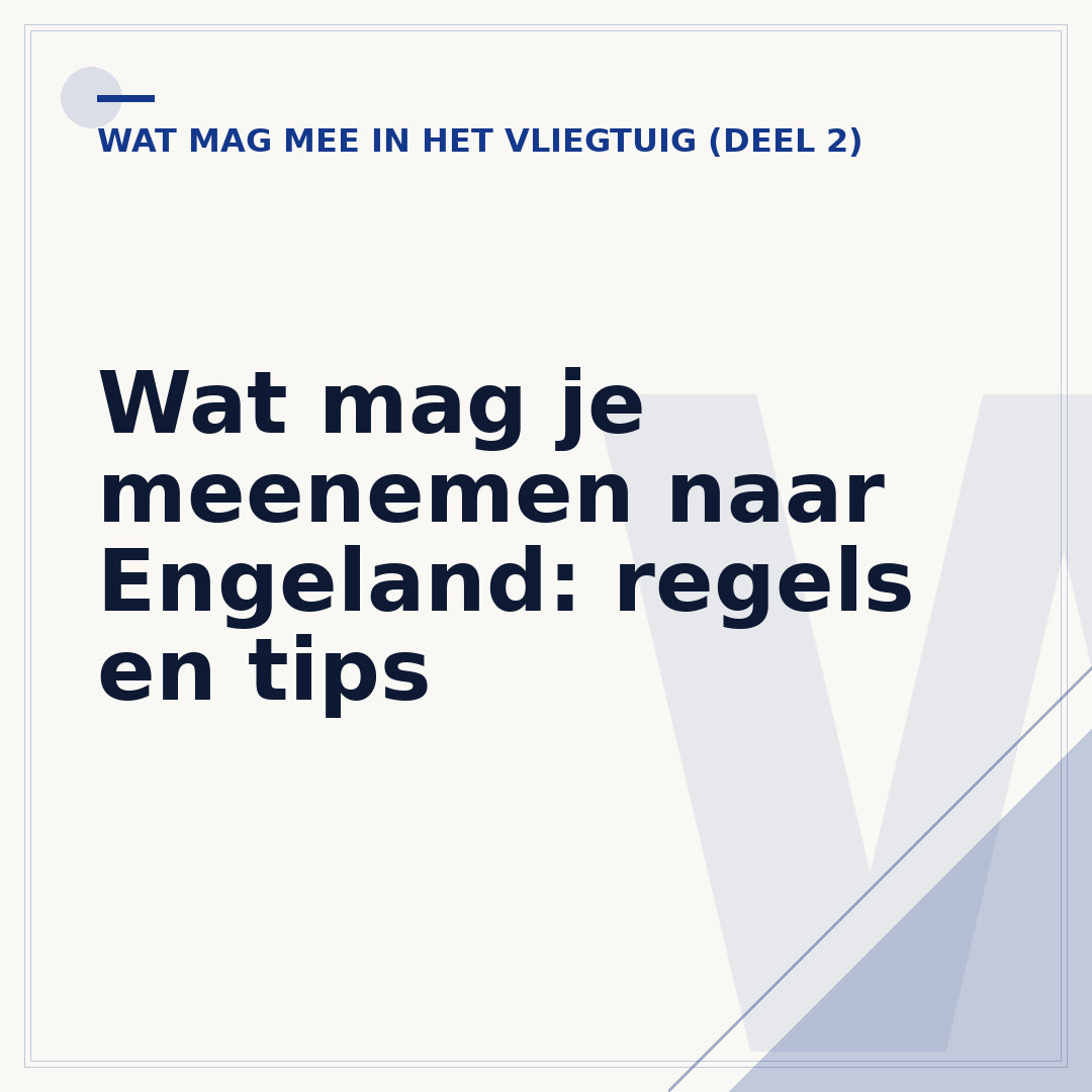 Wat mag je meenemen naar Engeland: regels en tips