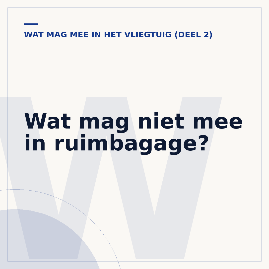 Wat mag niet mee in ruimbagage?