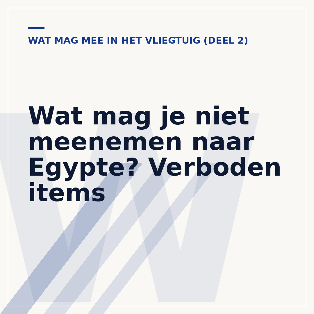 Wat mag je niet meenemen naar Egypte? Verboden items