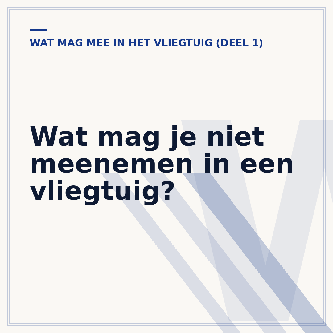 Wat mag je niet meenemen in een vliegtuig?