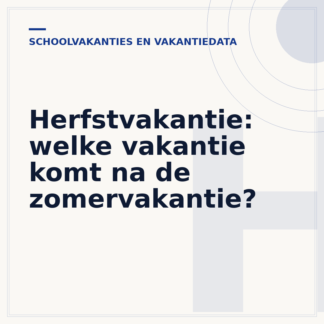 Herfstvakantie: welke vakantie komt na de zomervakantie?