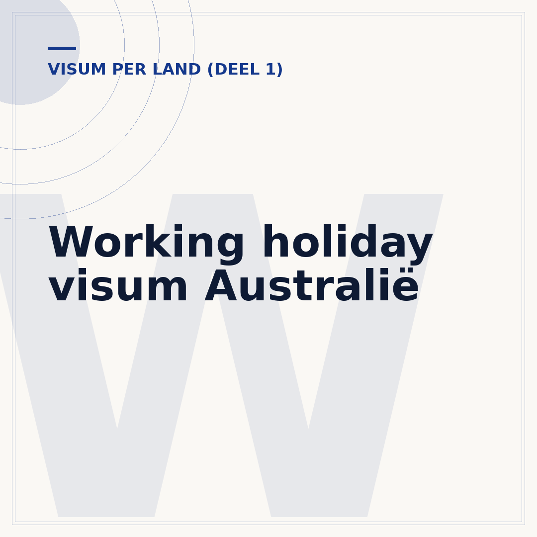 Working holiday visum Australië