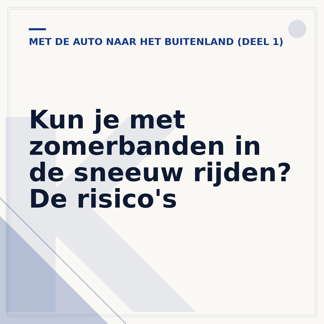 Kun je met zomerbanden in de sneeuw rijden? De risico's